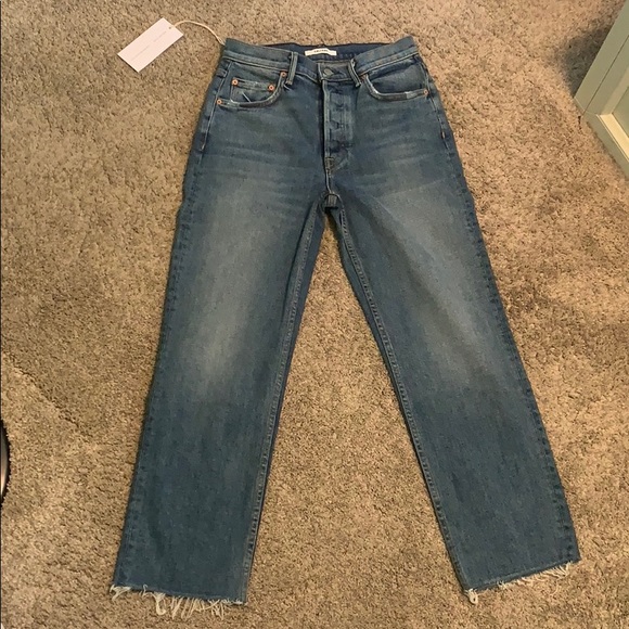 GRLFRND HELENA cropped mid rise straight leg jeans - Picture 2 of 8